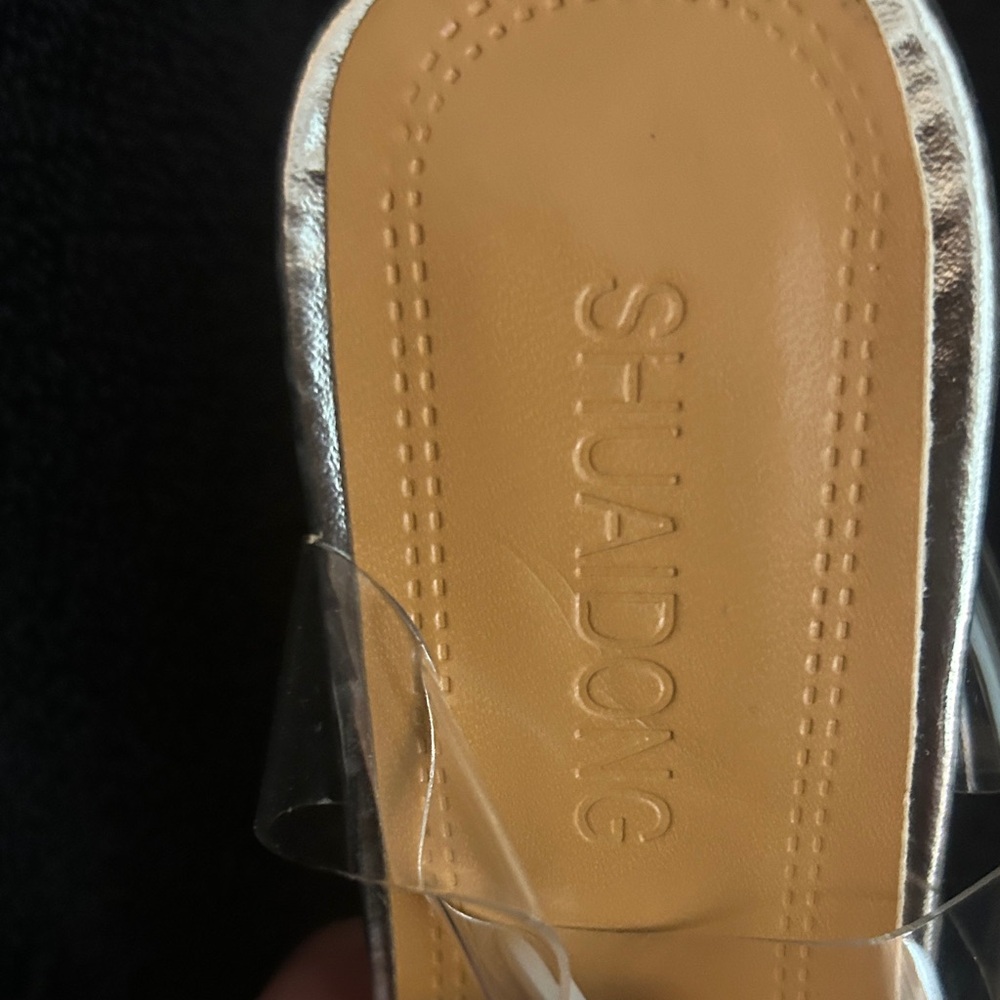 Stylish Rhinestone Embellished Clear Heels - Picture 2 of 7